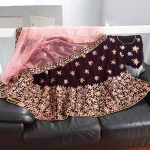 Lahnga,bridal long dress,valvet gown